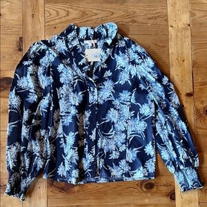 Entro Navy Floral Blouse